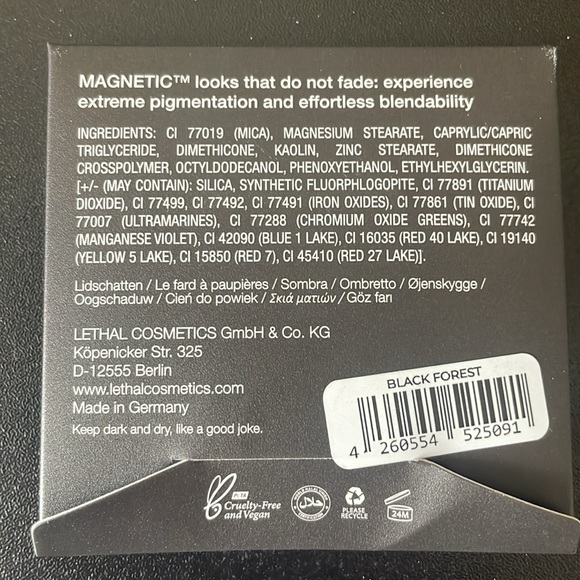 Lethal Cosmetics eyeshadow single Black Forest NIP - Picture 2 of 2